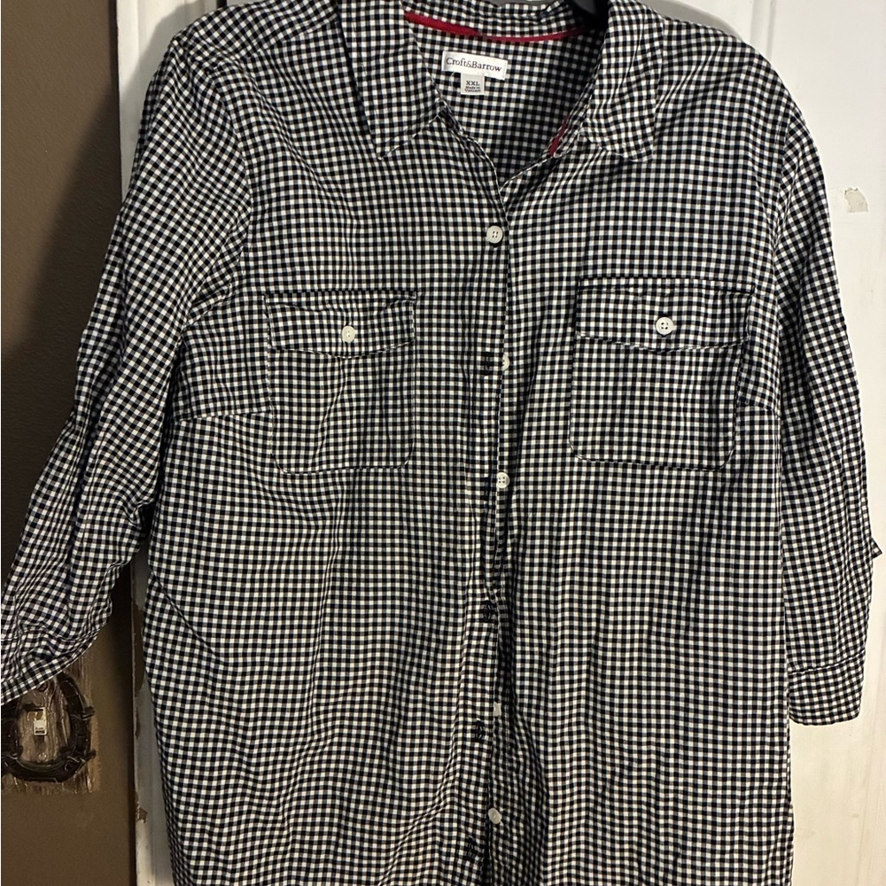 Croft & Barrow Gingham Shirt with Red Accents